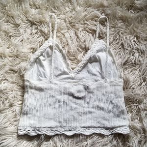 Women/ young lady white crop crotchet spaghetti